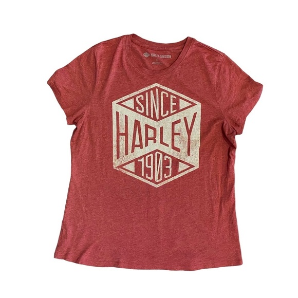Harley Davidson Graphic Tee Vintage Style Women's T-shirt Since 1903 Red XL - Picture 5 of 9
